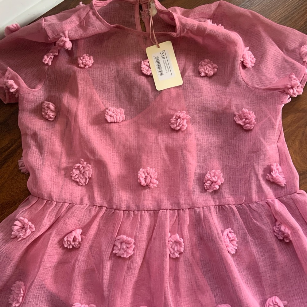 Pink Peplum Top, NWT. Size Small.